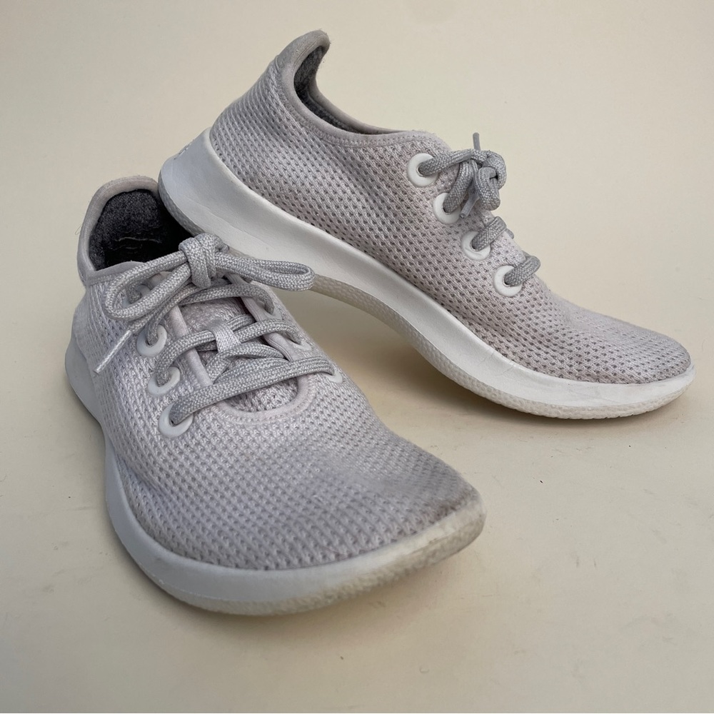 Allbirds Tree Runners TR Women Size 8 Lace Up Athletic Sneakers Shoes White Wool